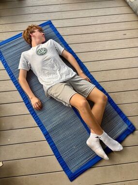 Coolibar Blue Woven Beach/Deck Mat - 70 5/8"L x 32 1/4" W